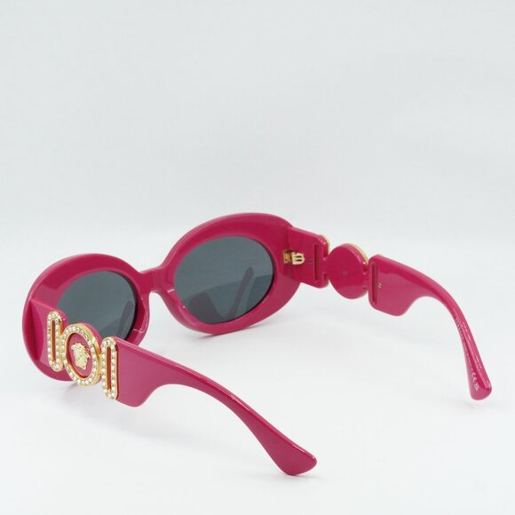 Versace VE4426BU 536787 Sunglasses Fuchsia Oval Frame, Dark Grey Lenses main image 4